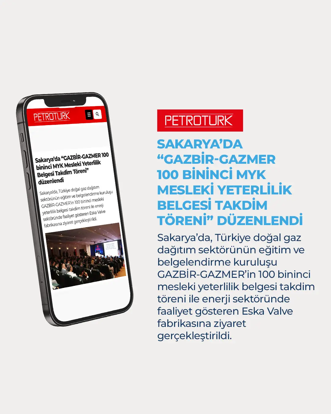 Eska Valve Haber: Sakarya’da “GAZBİR-GAZMER 100 bininci MYK Mesleki Yeterlilik Belgesi Takdim Töreni” düzenlendi