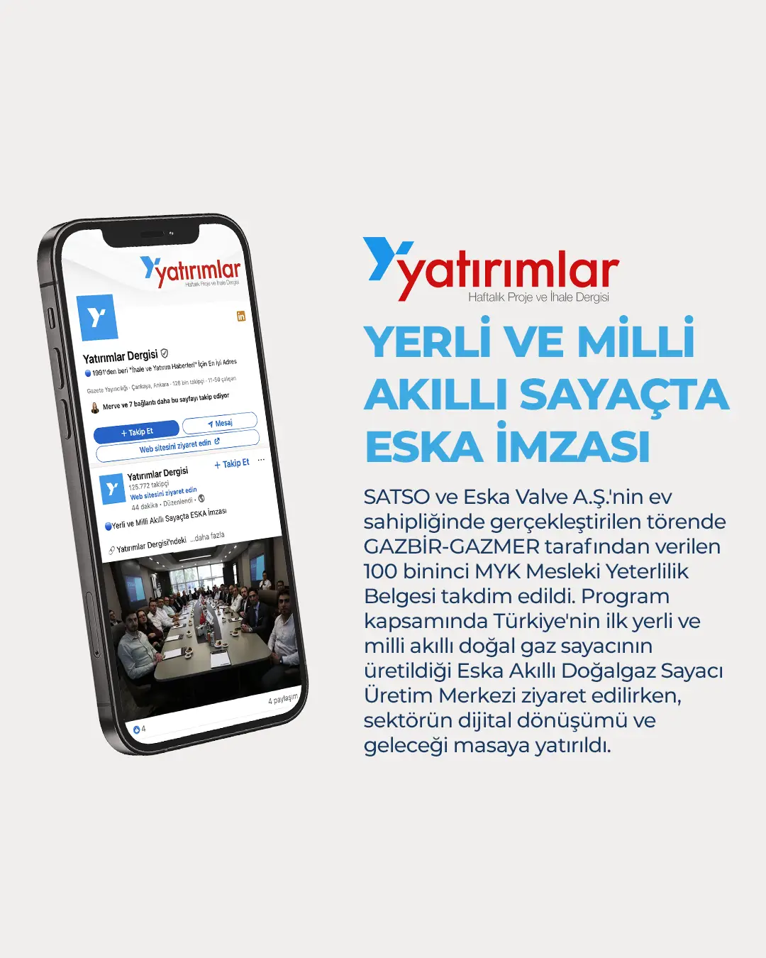 Eska Valve Haber: Yerli ve Milli Akıllı Sayaçta ESKA İmzası
