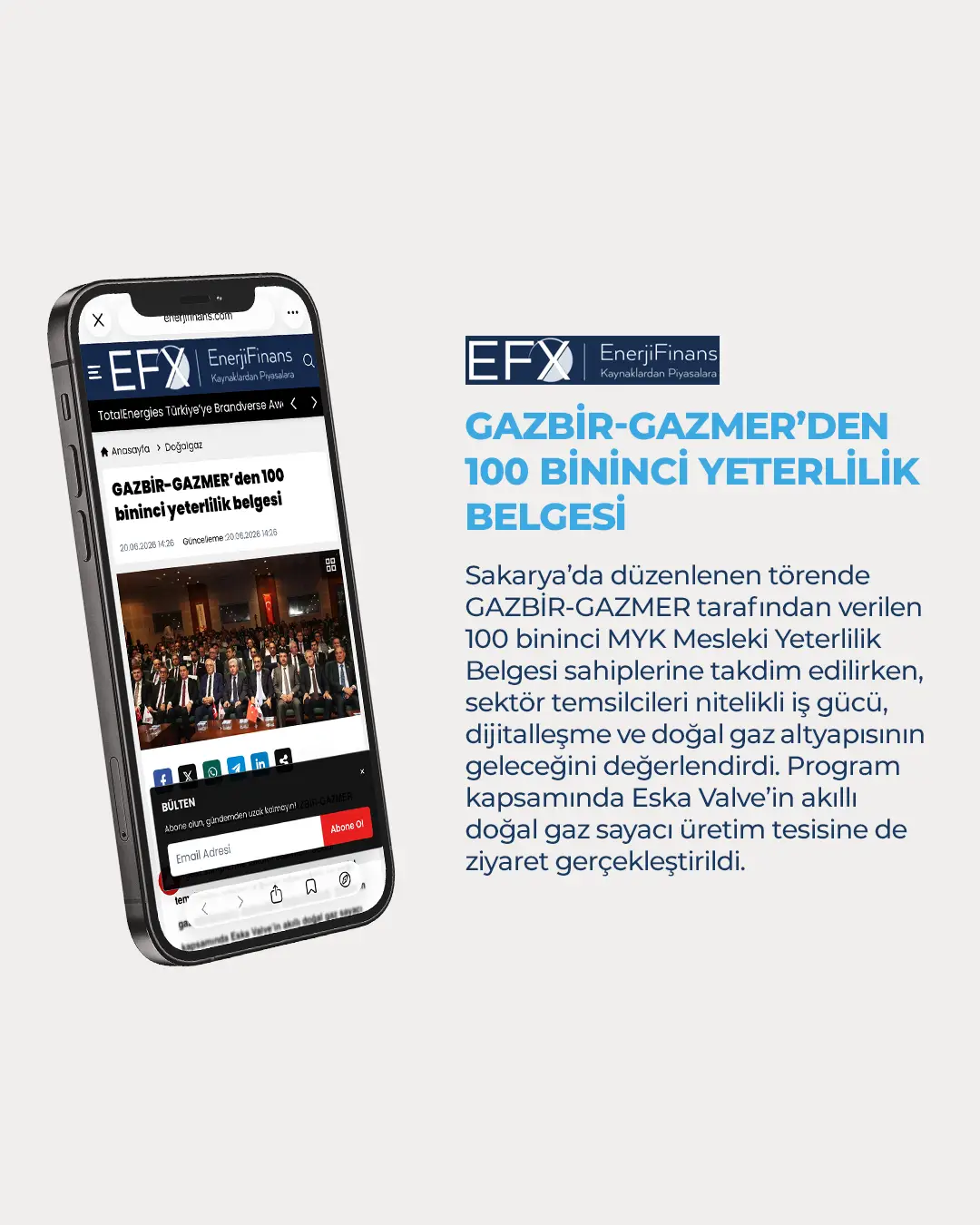 Eska Valve Haber: GAZBİR-GAZMER’den 100 bininci yeterlilik belgesi