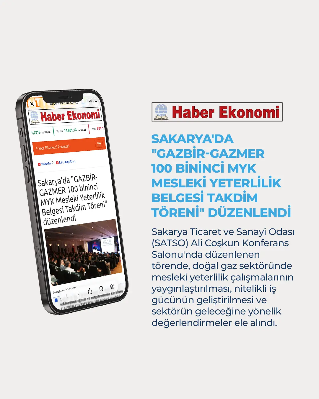 Eska Valve News: In Sakarya, the “GAZBİR-GAZMER 100,000th MYK Vocational Qualification Certificate Presentation Ceremony” was held.