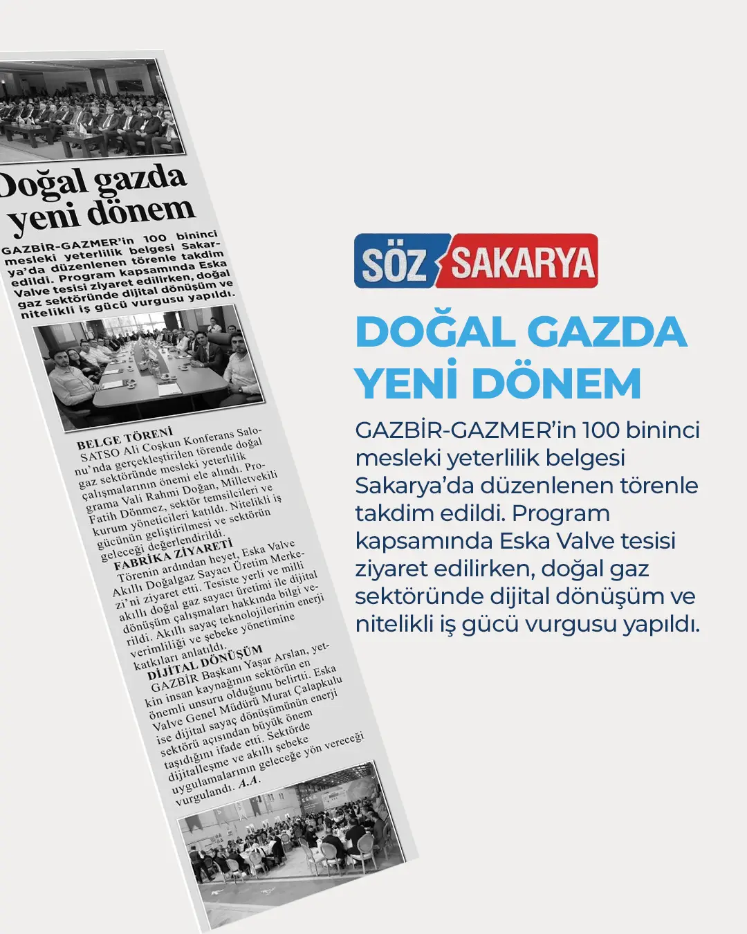Eska Valve Haber: 100 bininci yeterlilik belgesi Sakarya'da verildi