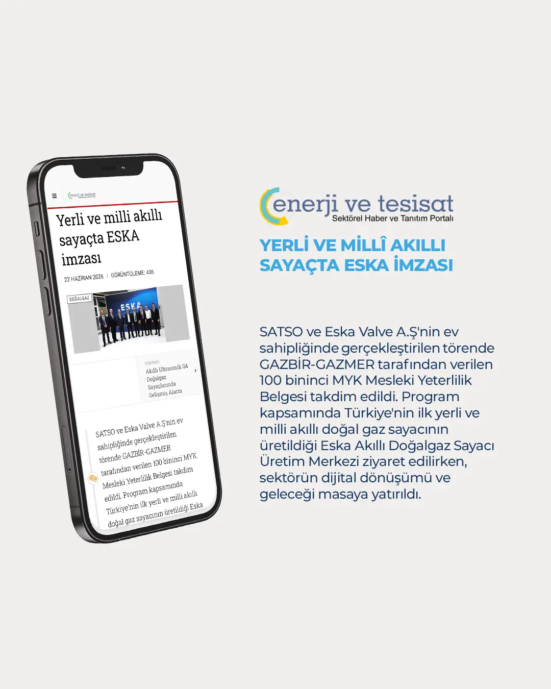 Eska Valve Haber: Yerli ve milli akıllı sayaçta ESKA imzası