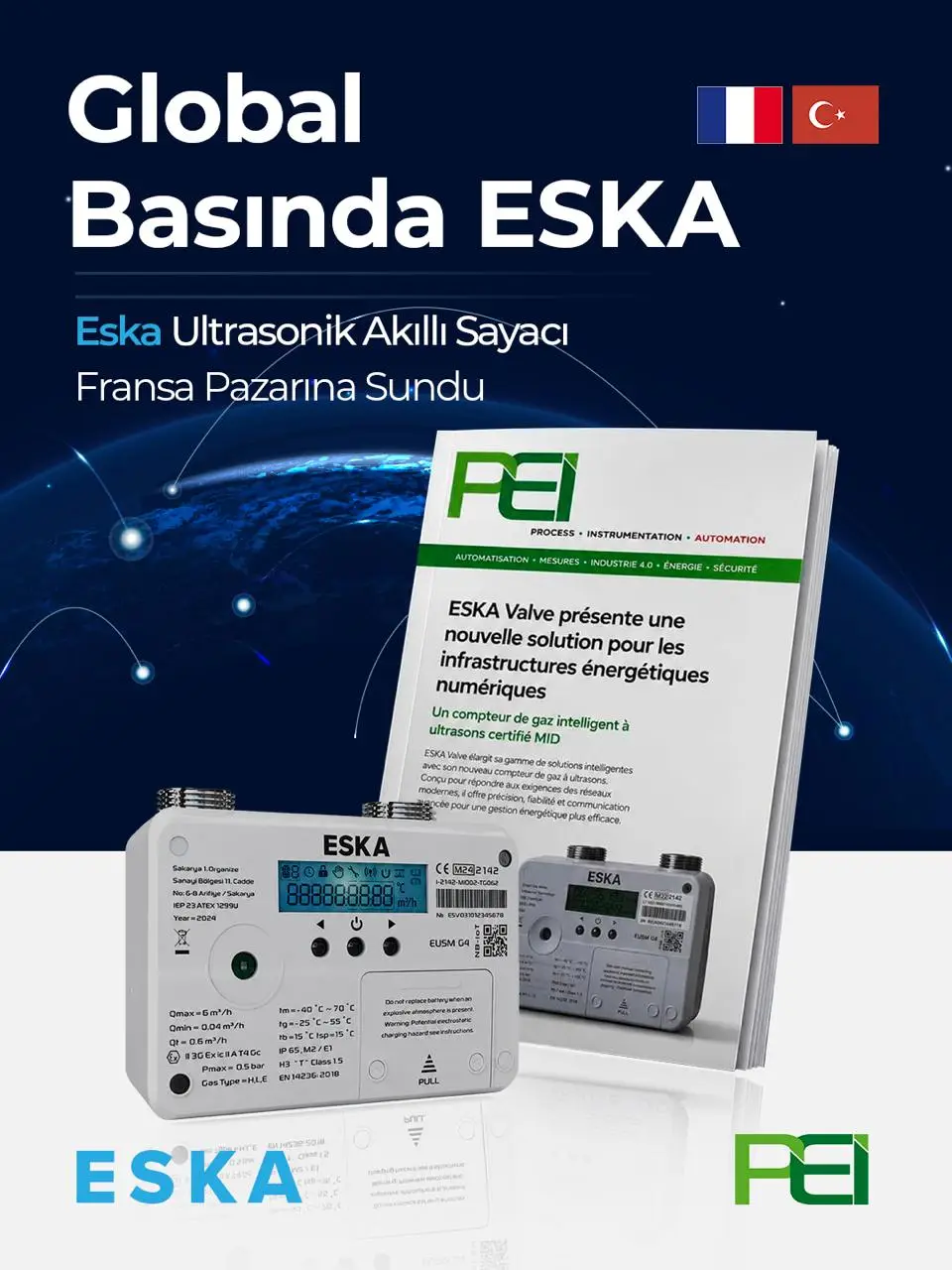 Eska Valve Haber: Global Basında Eska:  Eska Ultrasonik Akıllı Sayacı Fransa Pazarına Sundu