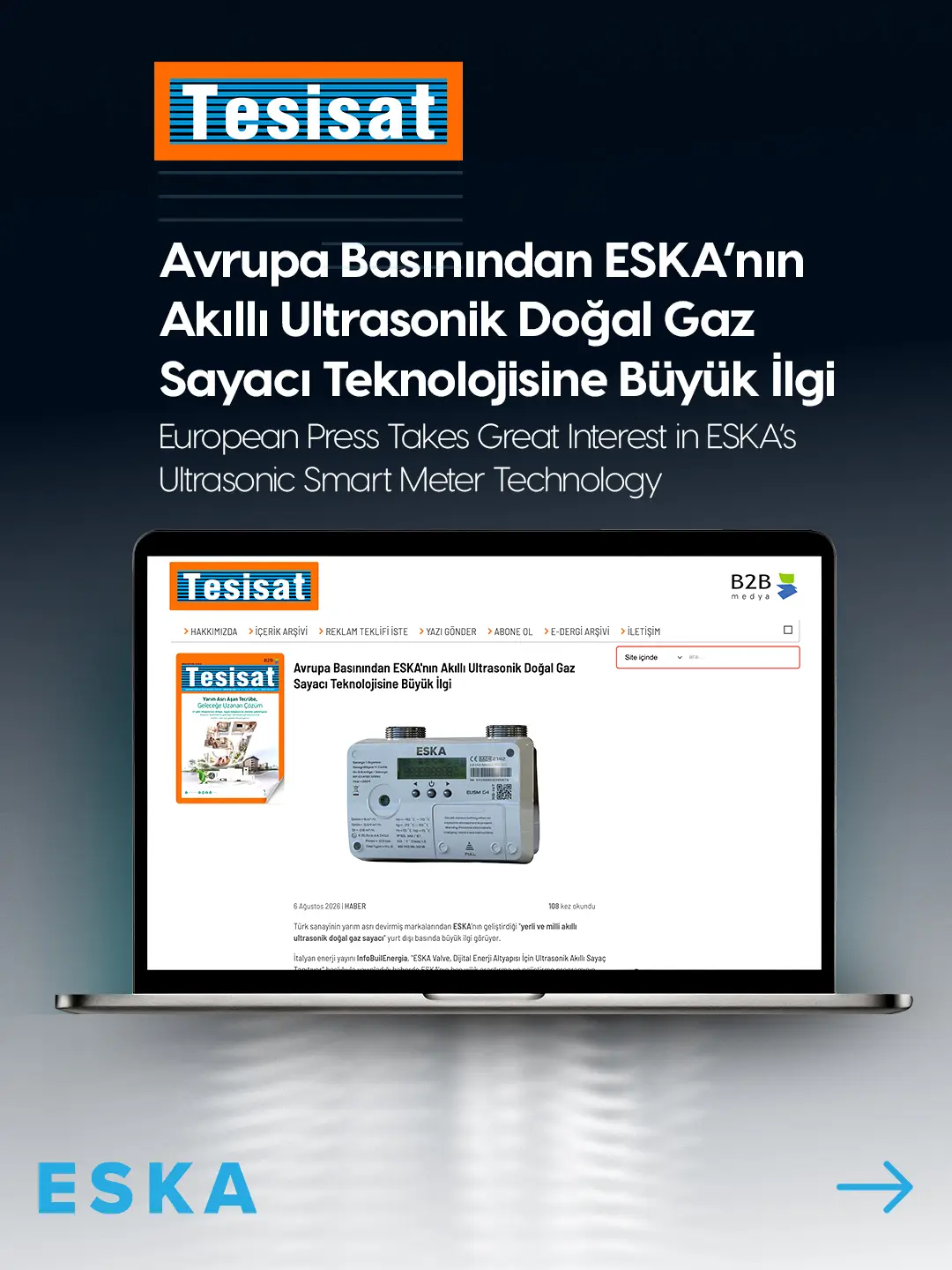 Eska Valve Haber: Avrupa Basınından ESKA'nın Akıllı Ultrasonik Doğal Gaz Sayacı Teknolojisine Büyük İlgi