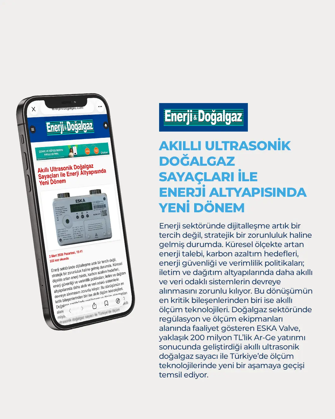 Eska Valve News: Akıllı Ultrasonik Doğalgaz Sayaçları ile Enerji Altyapısında Yeni Dönem