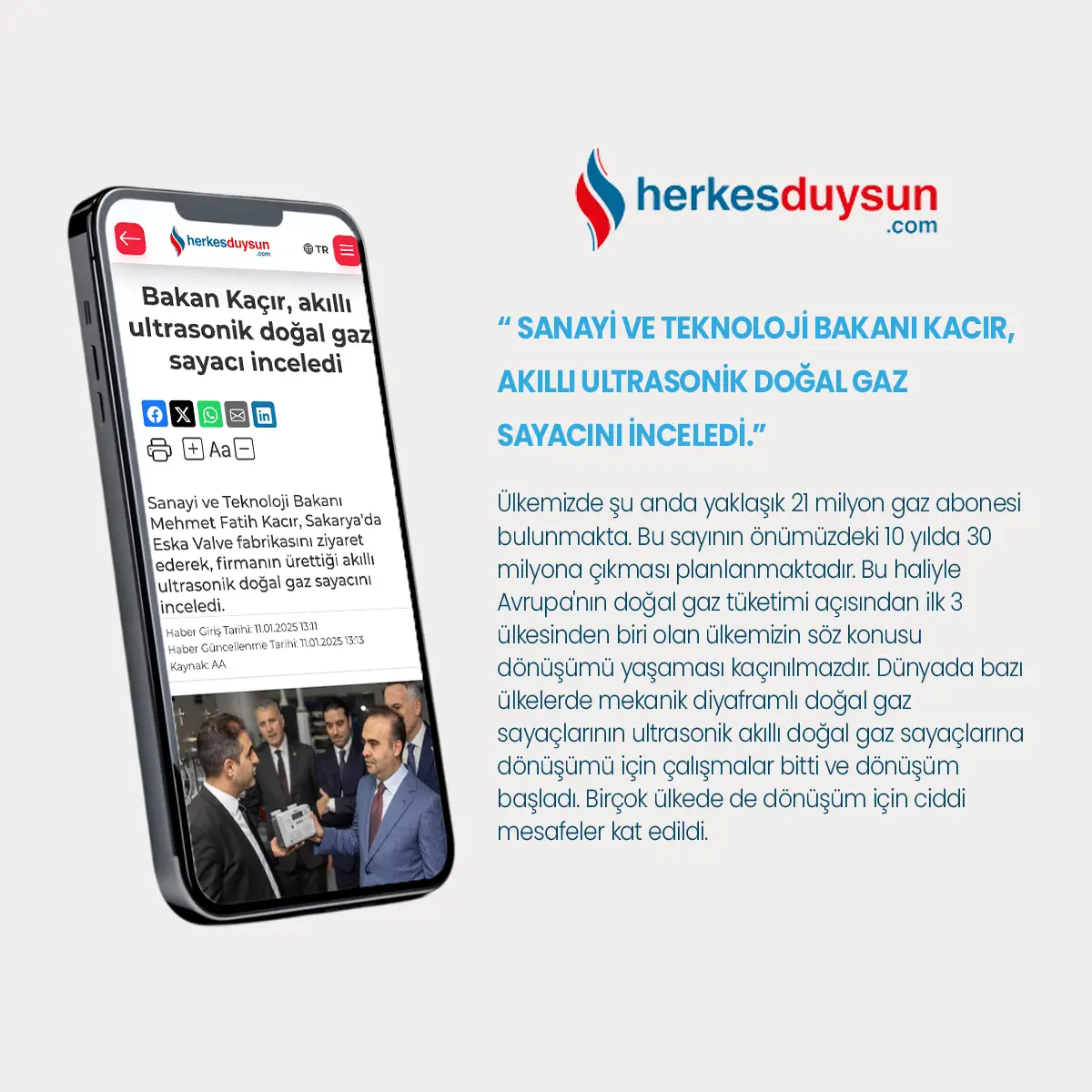 Bakan Kacır, Akıllı Ultrasonik Doğalgaz Sayacını İnceledi