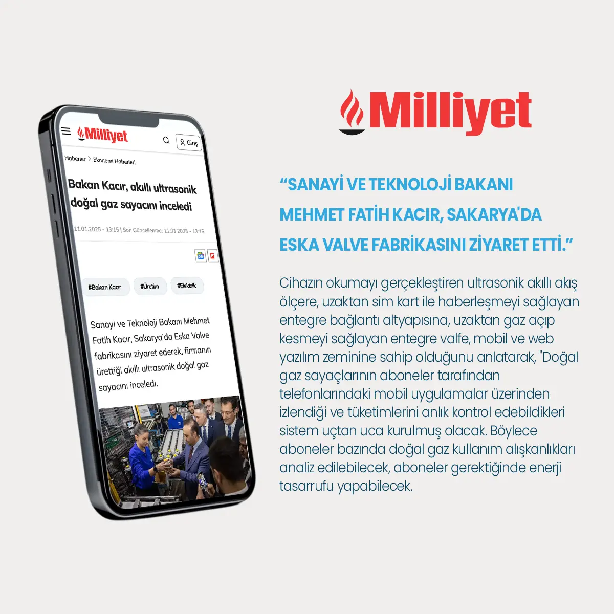 Bakan Kacır, Akıllı Ultrasonik Doğalgaz Sayacını İnceledi