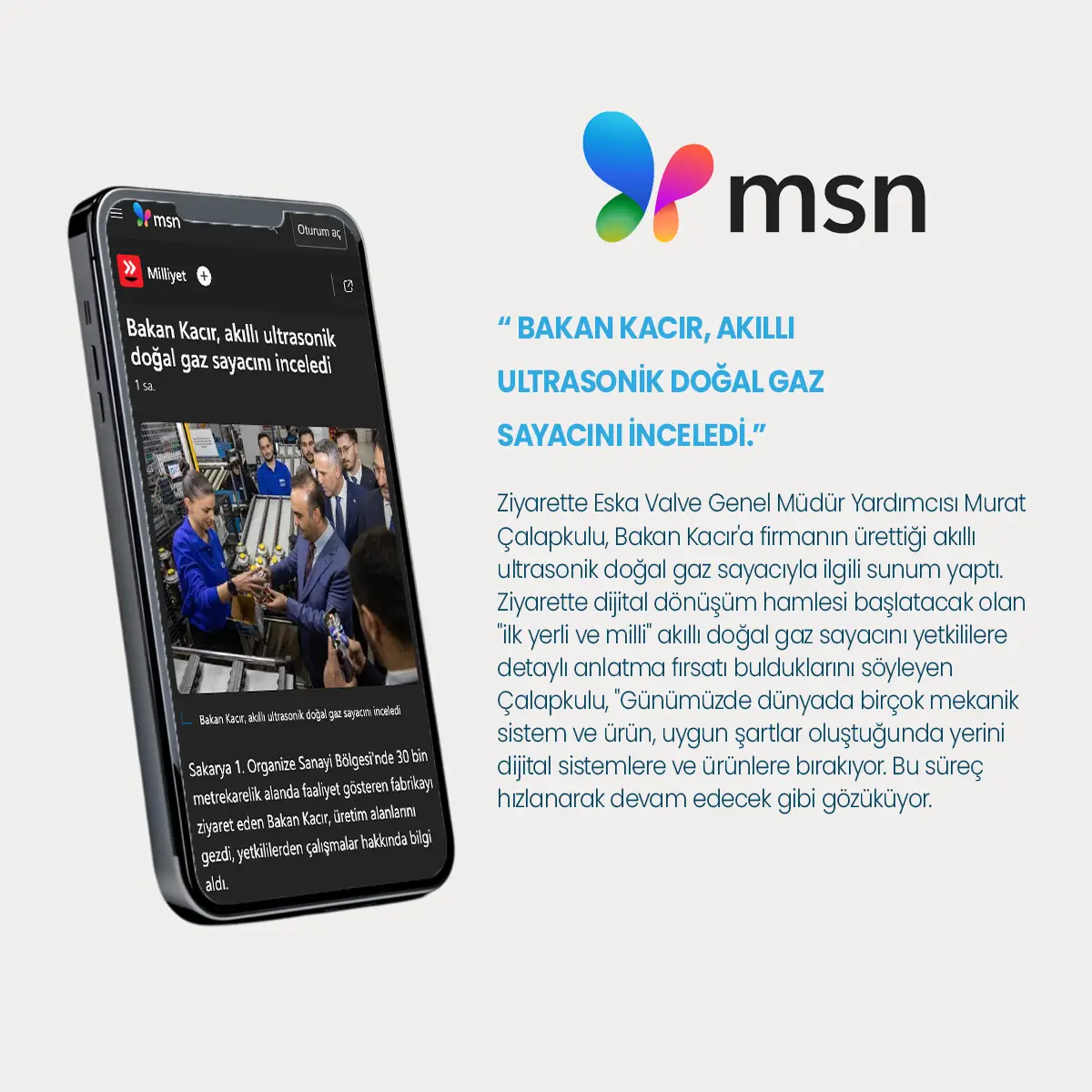 Bakan Kacır, Akıllı Ultrasonik Doğalgaz Sayacını İnceledi