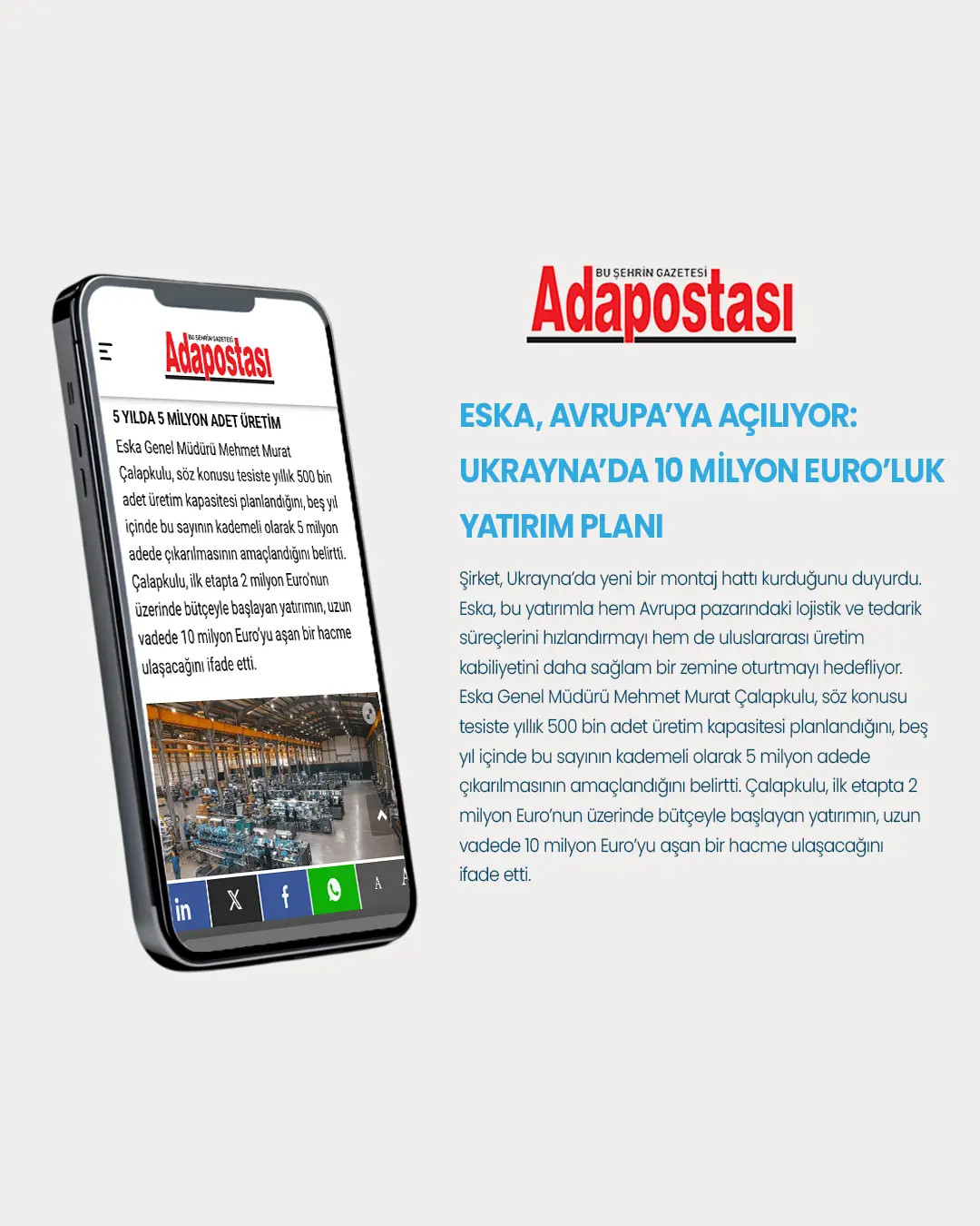 Eska, Avrupa’ya Açılıyor: Ukrayna’da 10 Milyon Euro’luk Yatırım Planı