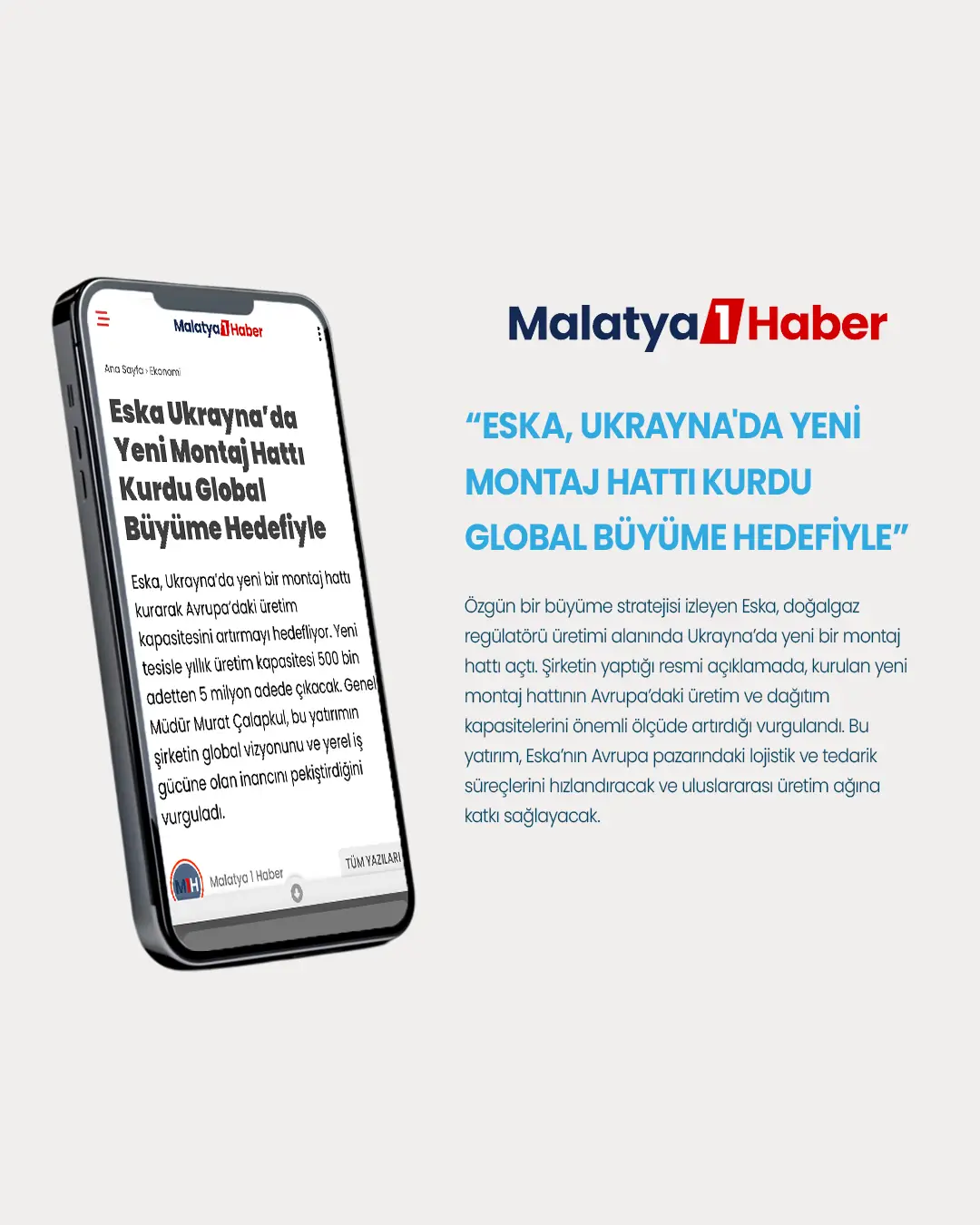 Eska Ukrayna’da Yeni Montaj Hattı Kurdu Global Büyüme Hedefiyle
