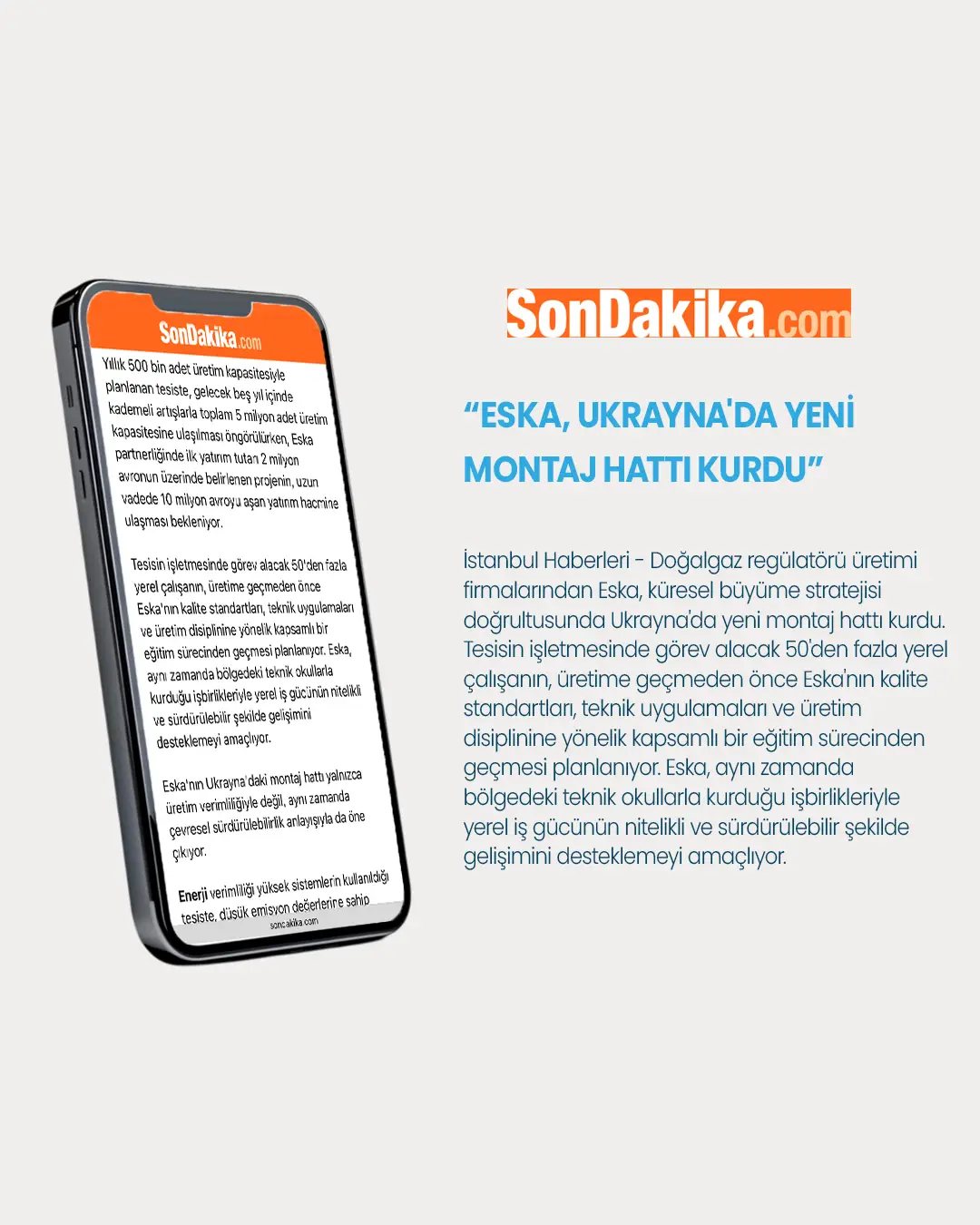 Eska, Ukrayna'da Yeni Montaj Hattı Kurdu