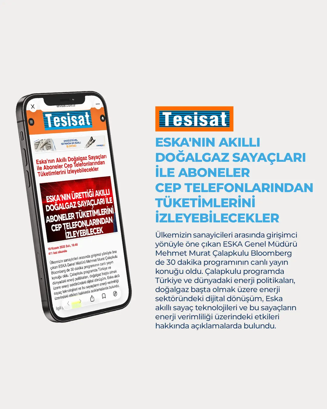 Eska Valve Haber: Eska'nın Akıllı Doğalgaz Sayaçları ile Aboneler Cep Telefonlarından Tüketimlerini İzleyebilecekler