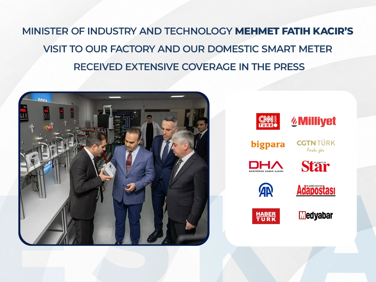 Minister of Industry and Technology Mehmet Fatih Kacır’s Visit to Our Factory and Our Domestic Smart Meter Received Extensive Coverage in the Press