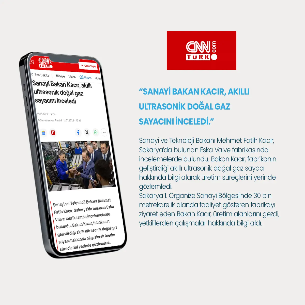 Sanayi Bakan Kacır, Akıllı Ultrasonik Doğalgaz Sayacını İnceledi